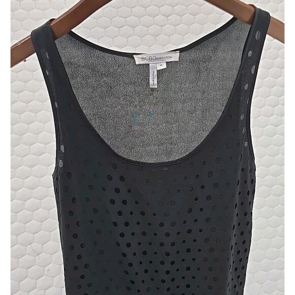 BCBGeneration Women's Tunic Size M Oversized Whimsigoth Flowy, Full Sheer Back - Picture 3 of 7